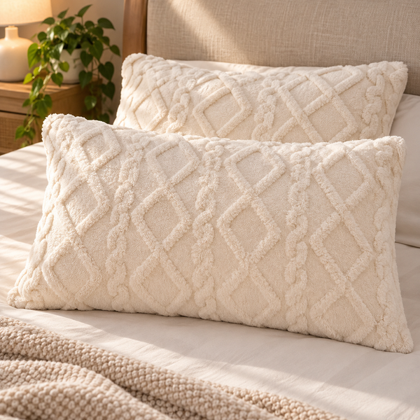 2x Ultra Soft Textured Pillowcase Set