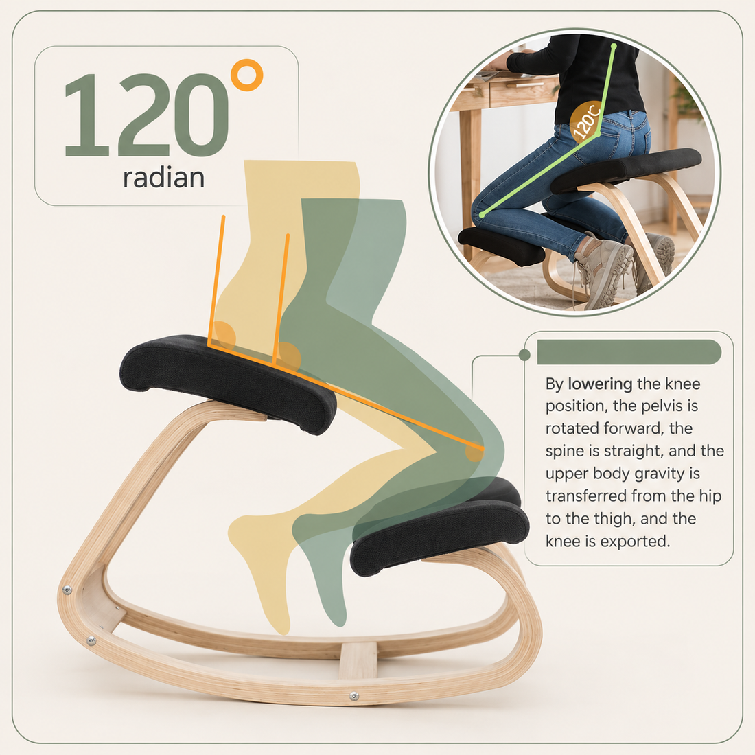 Ergonomic Posture Kneeling Chair