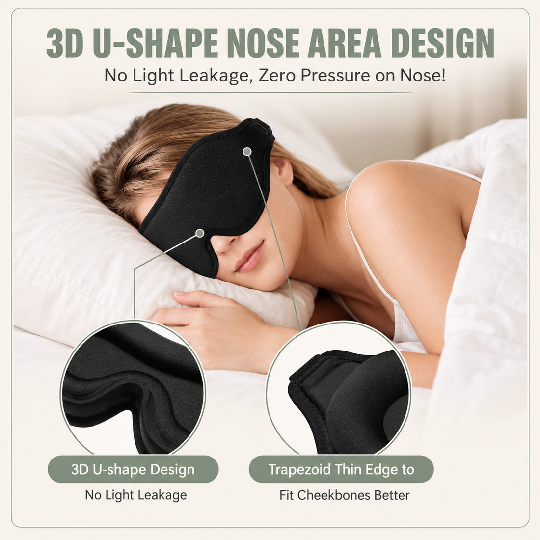 2 Pack of 3D Contoured Sleep Eye Masks