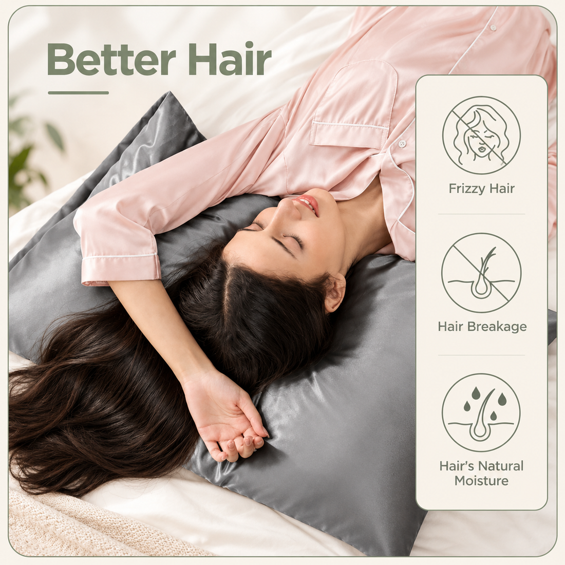 2 Pack Silk Pillowcase for Hair and Skin