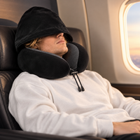 Hooded Memory Foam Travel Neck Pillow