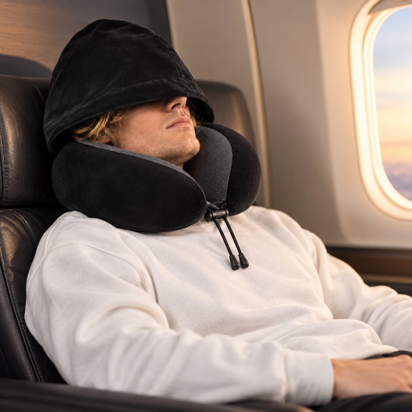 Hooded Memory Foam Travel Neck Pillow