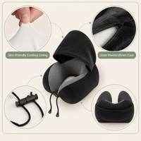 Hooded Memory Foam Travel Neck Pillow