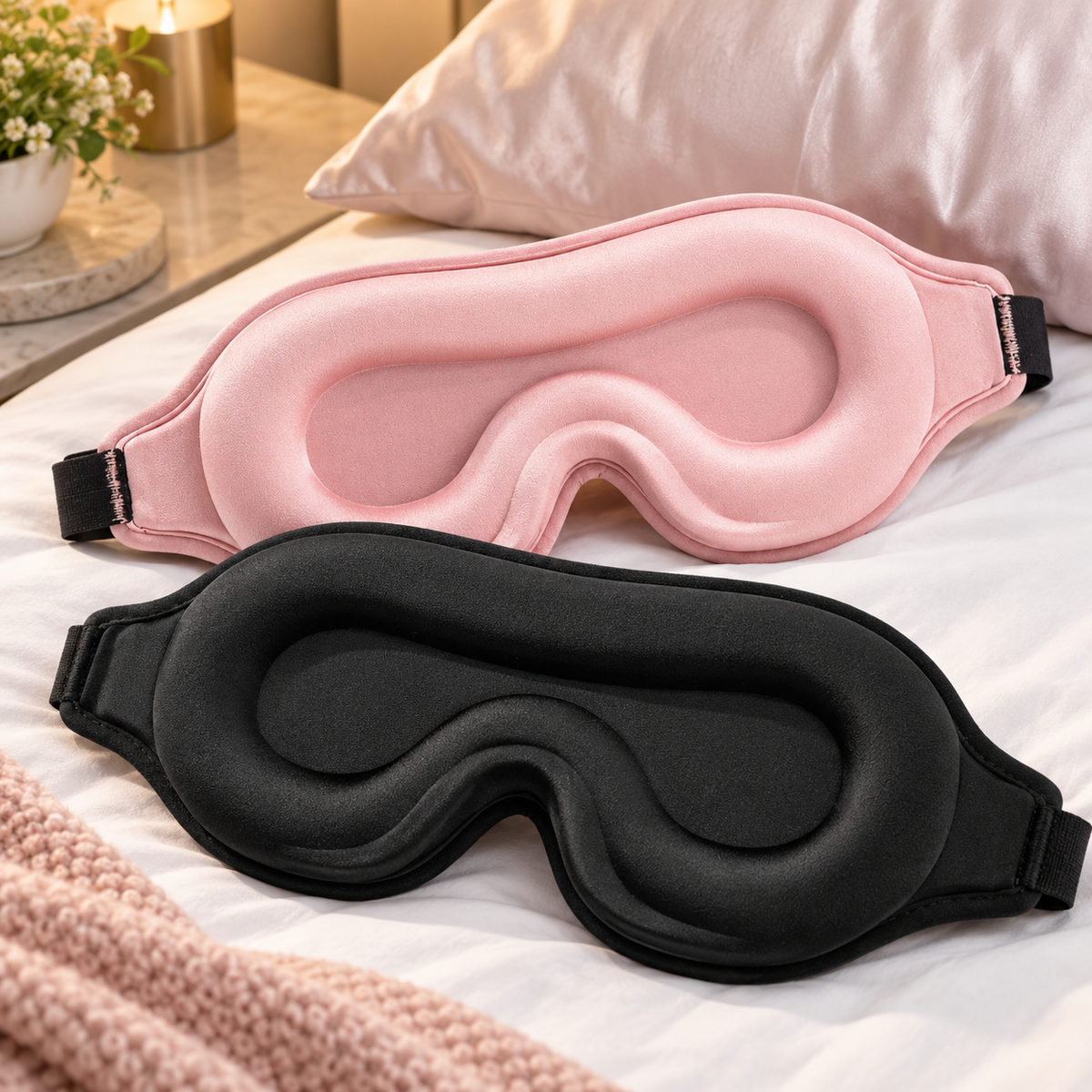 2 Pack of 3D Contoured Sleep Eye Masks