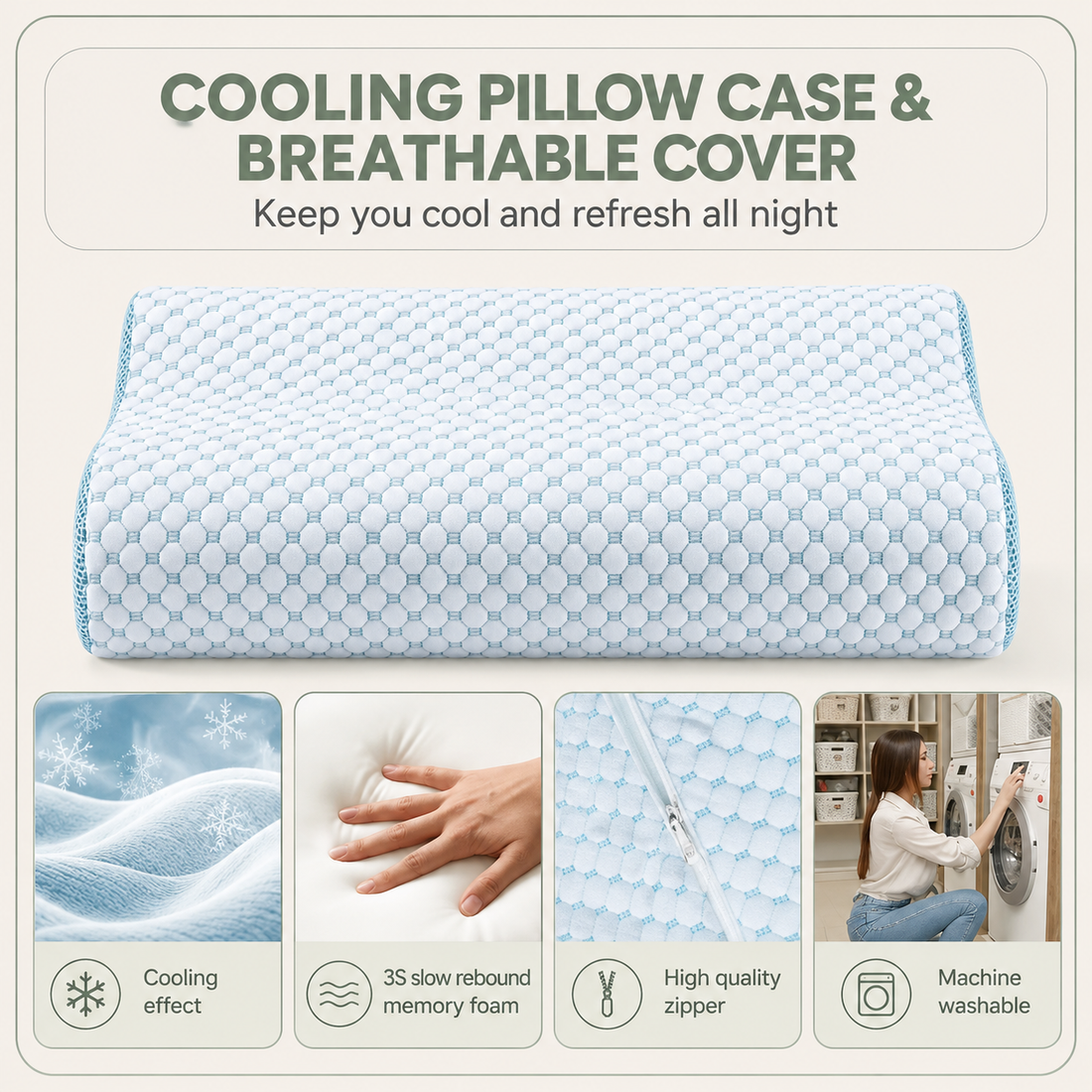 Cooling Cervical Memory Foam Pillow