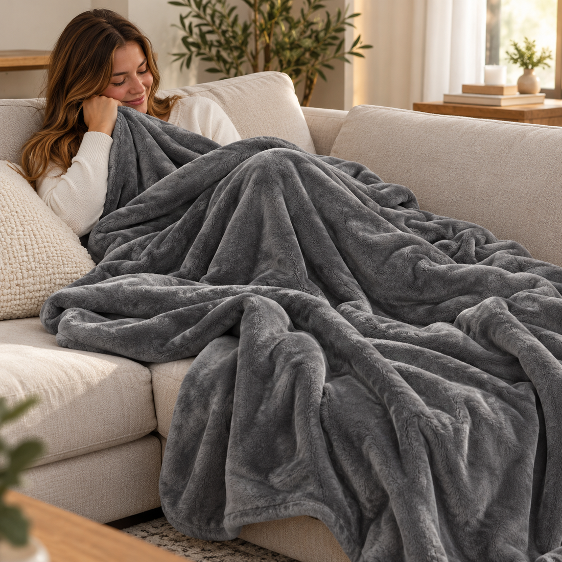 Soft Luxury Fleece Throw Blanket
