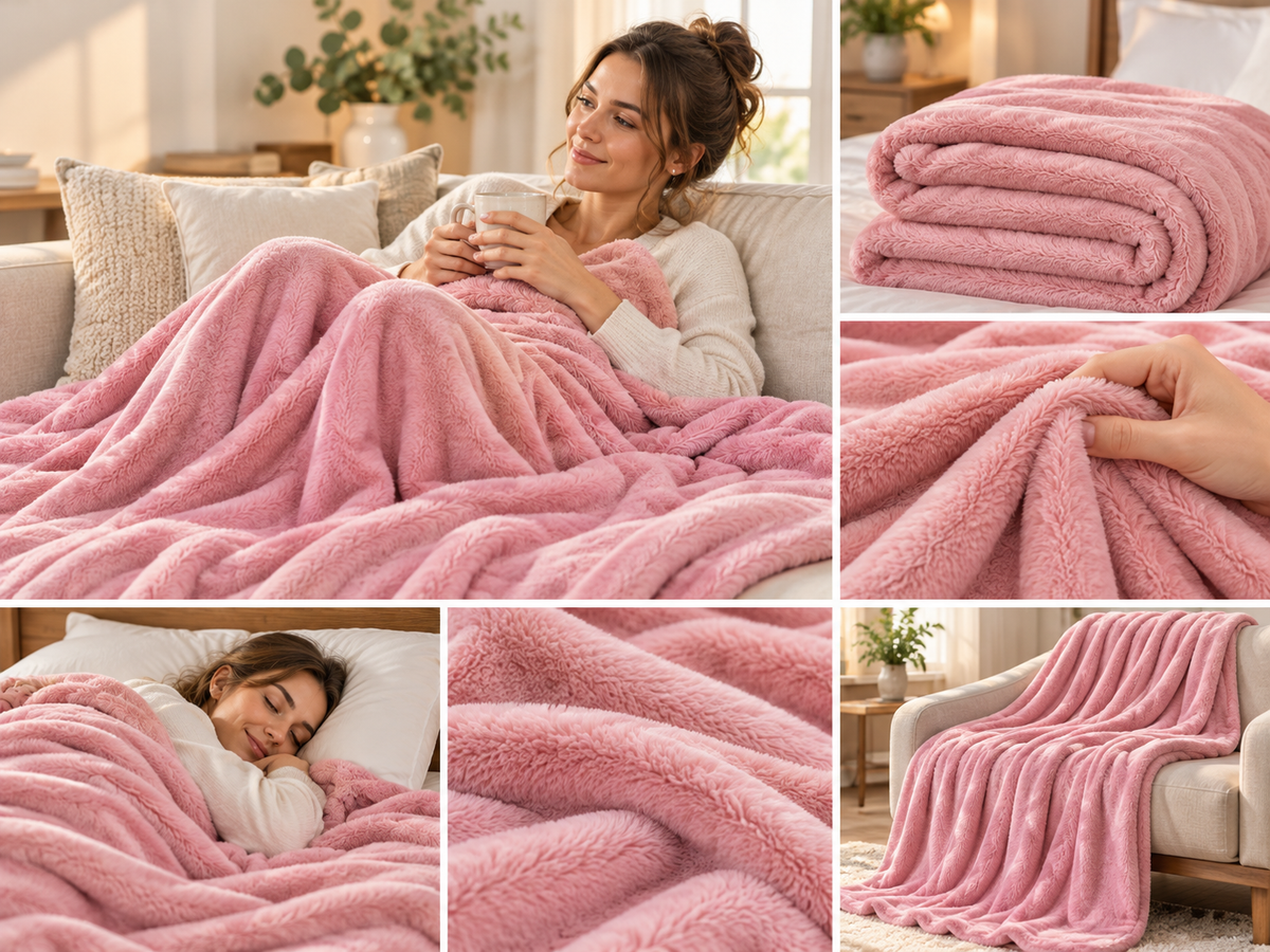Soft Luxury Fleece Throw Blanket