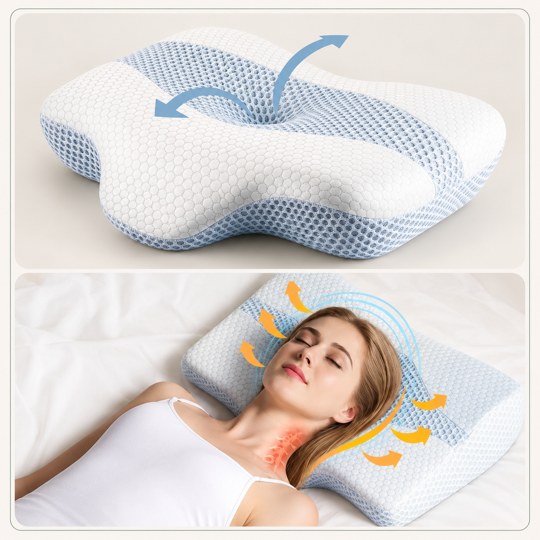 Orthopaedic Cervical Cooling Memory Foam Pillow