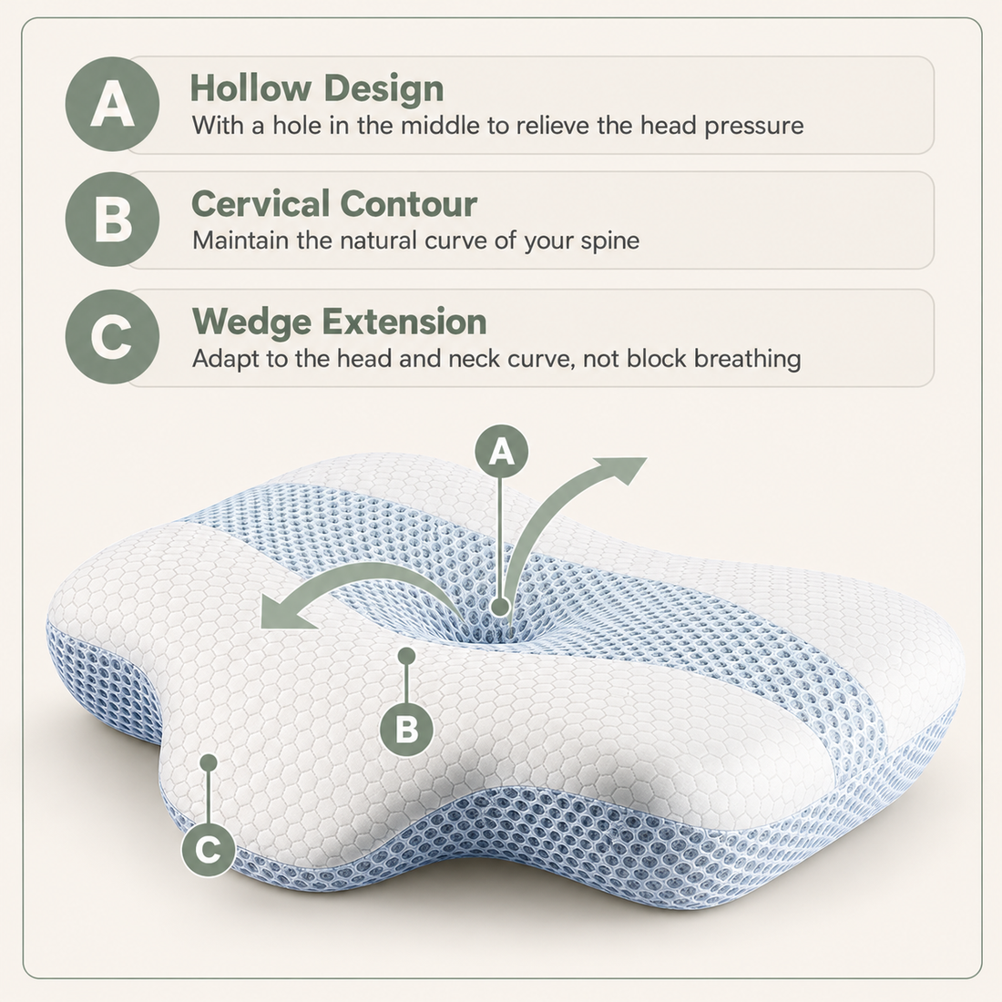 Orthopaedic Cervical Cooling Memory Foam Pillow