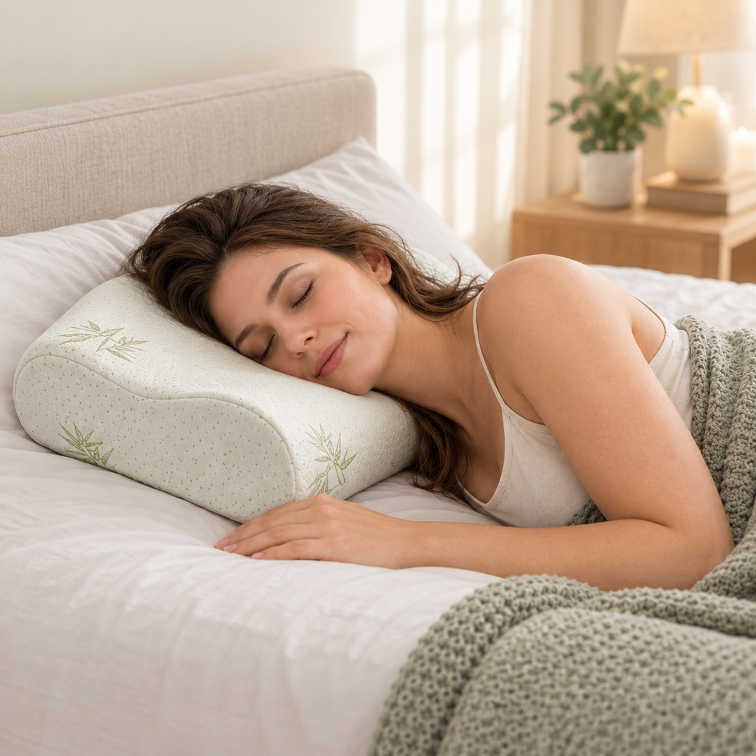 Ergonomic Bamboo Memory Foam Contour Pillow