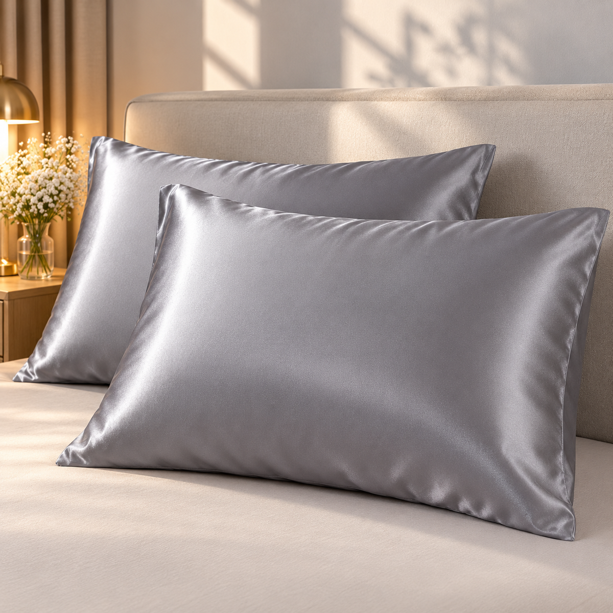 2 Pack Silk Pillowcase for Hair and Skin