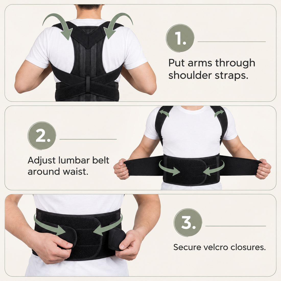 Ergonomic Lumbar Back Support Brace