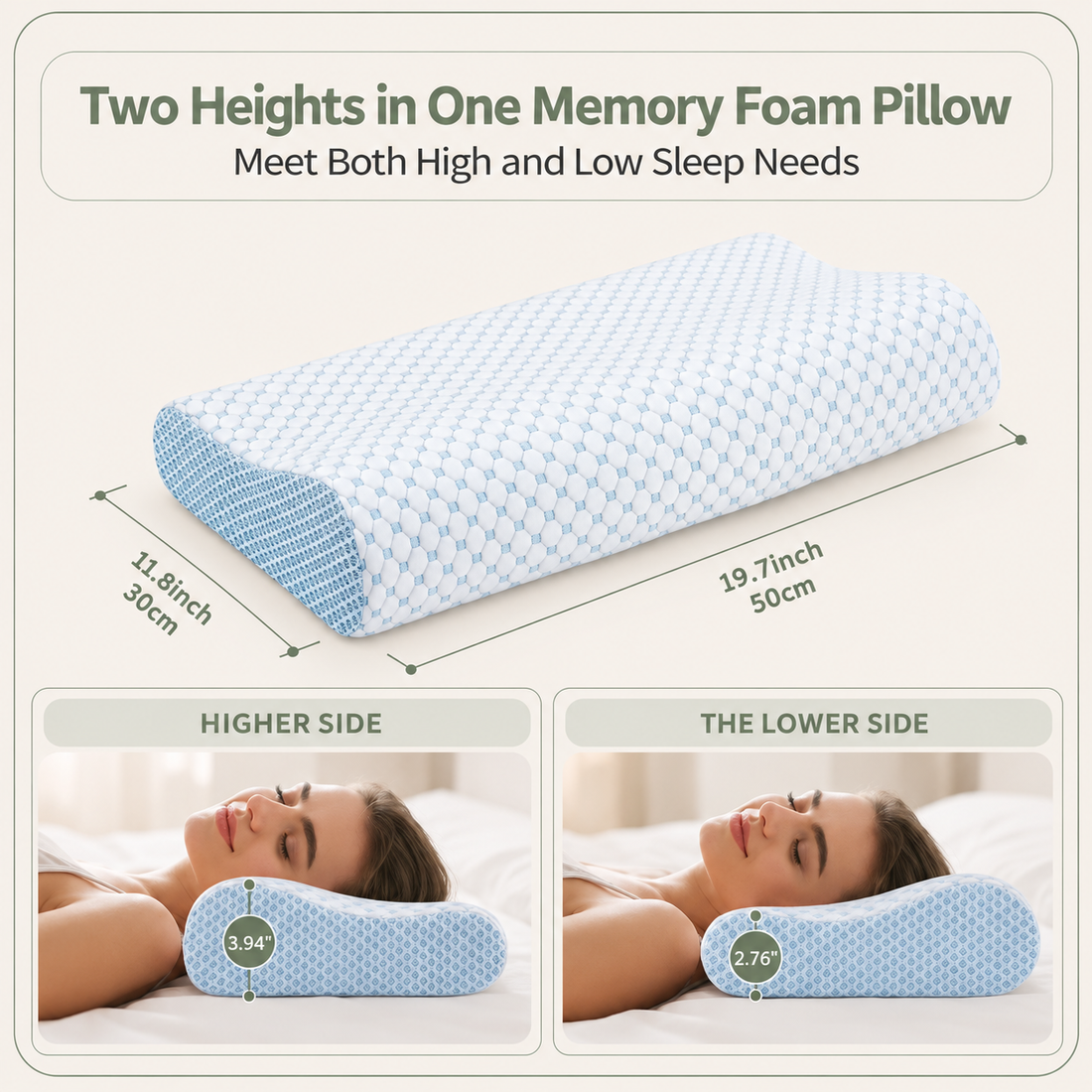 Cooling Cervical Memory Foam Pillow